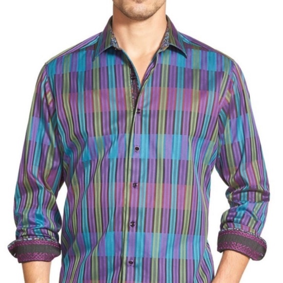 Robert Graham MACFARLAND Button Down Shirt‎ CLASSIC FIT 2XL FLIP LONG SLEEVE - Picture 1 of 11